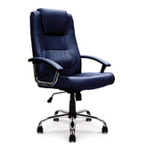 Nautilus Designs Westminster High Back Leather Faced Executive Office Chair With Integral Headrest and Fixed Arms Blue - DPA2008ATG/LBL DD